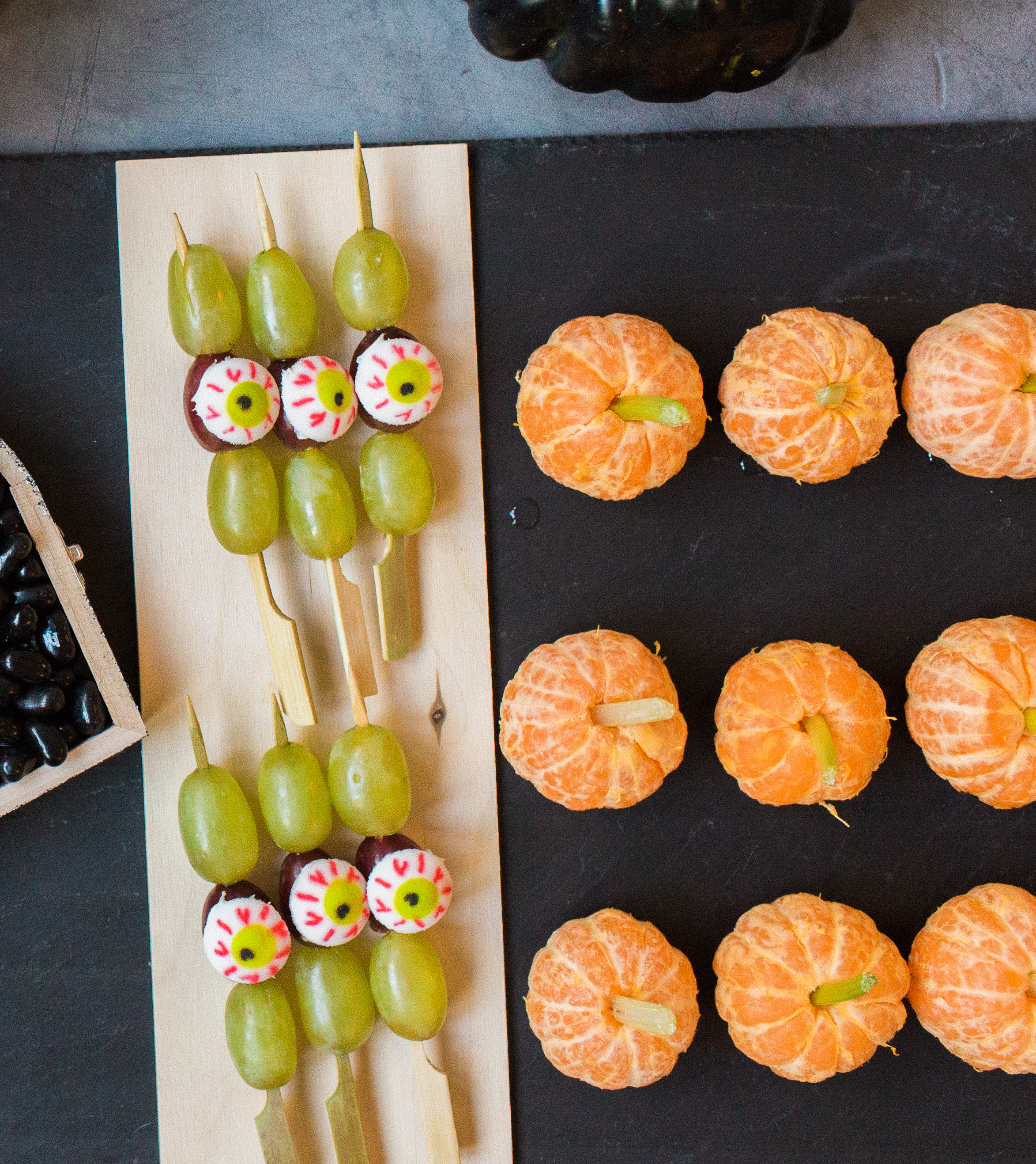 Healthy Halloween-themed kid snacks