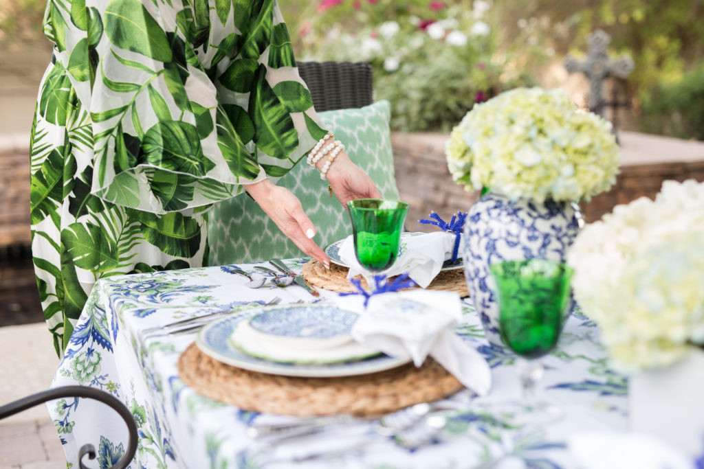 Blue White Green Poolside Dinner to have to host