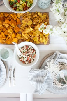 Year-Round Beachy Ceviche Party with Edible Table Runner