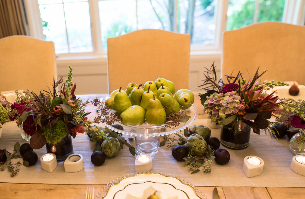 fall produce as table decor