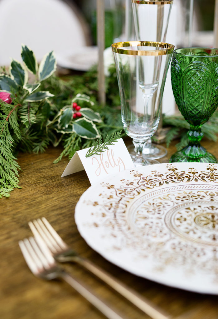 Ornate gold Italian glass charger plates