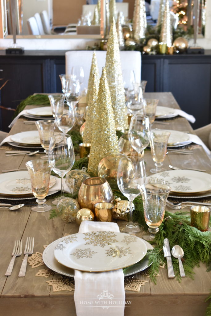 gold and silver holiday table