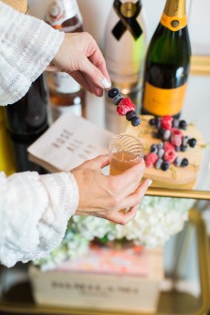 Prettiest Mimosa Bar with Frosted Berry Garnishes