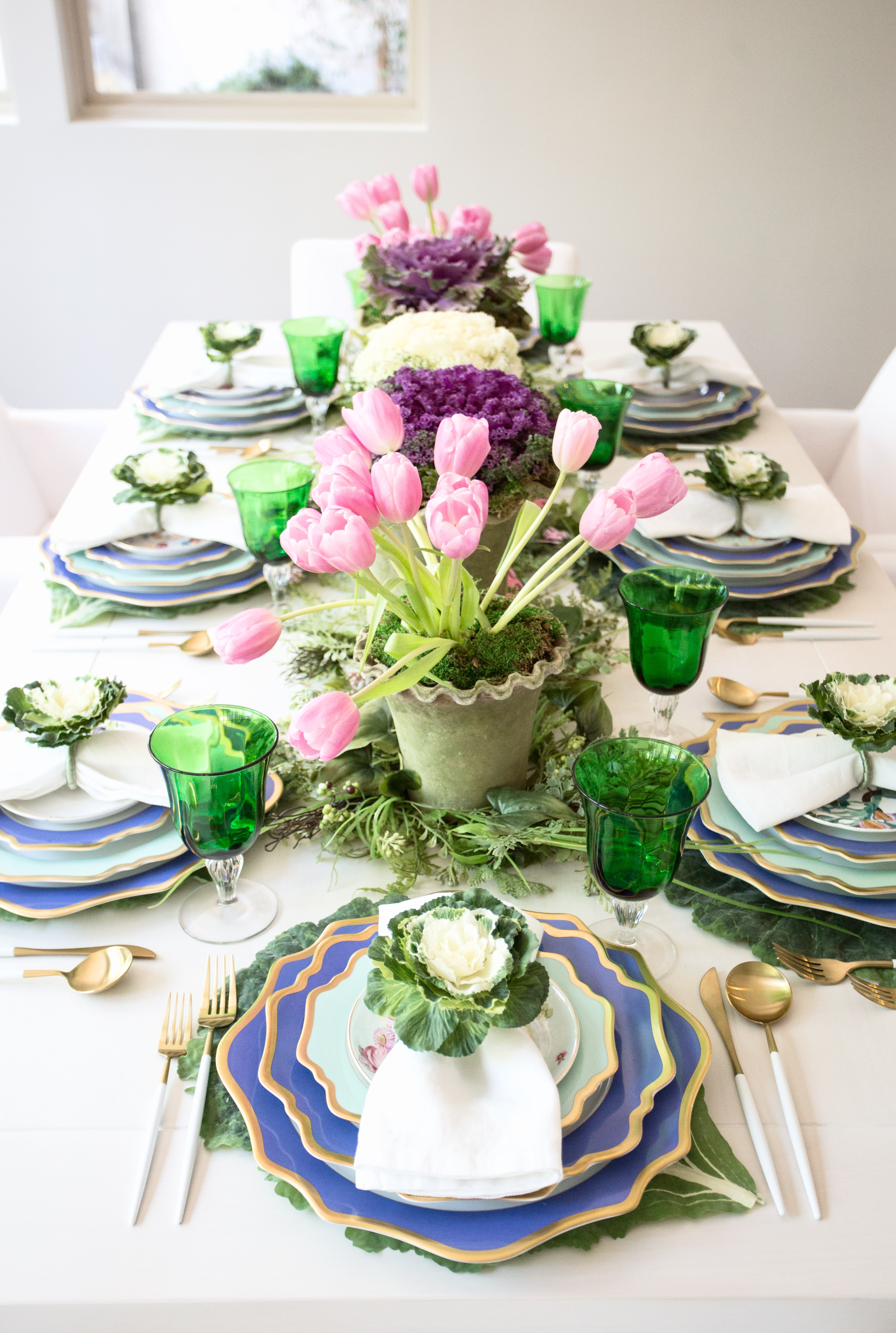 This is Your Easter Table: Pastels, Prints, Flowers and Cabbage