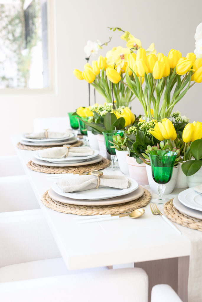 Yellow tulip table