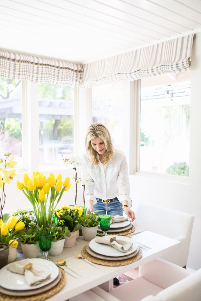 Yellow tulip table