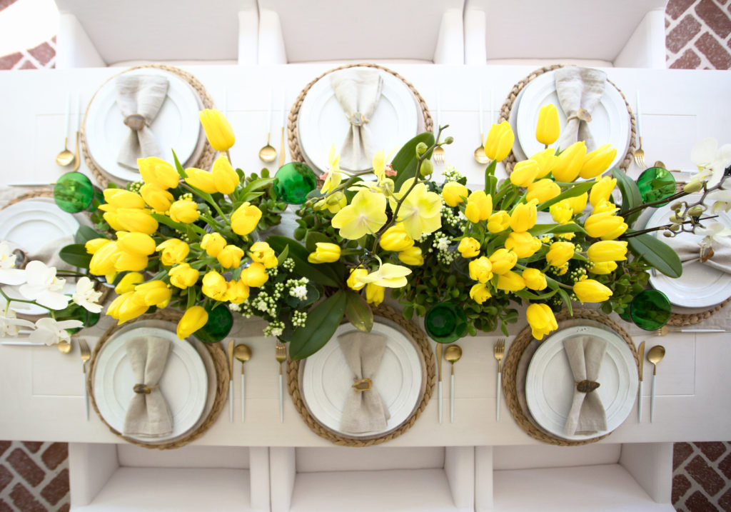 Yellow tulip table