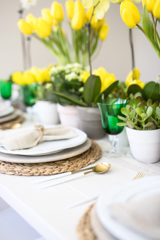 Yellow tulip table