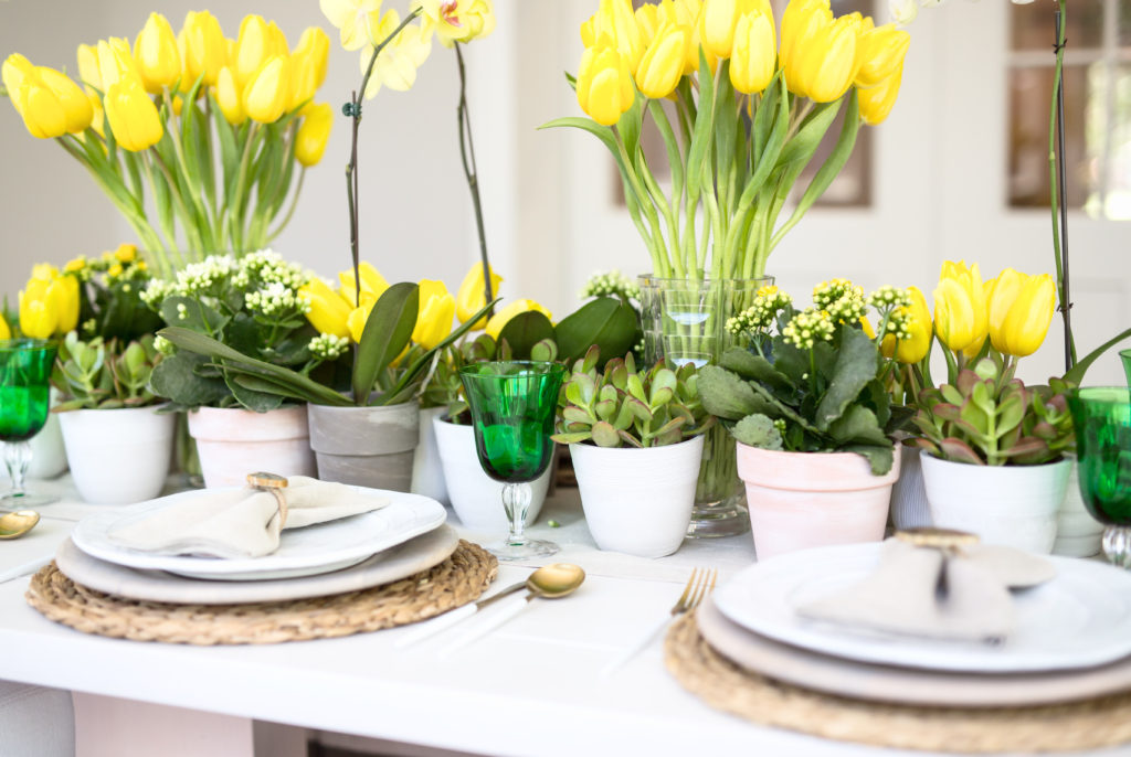 Yellow tulip table