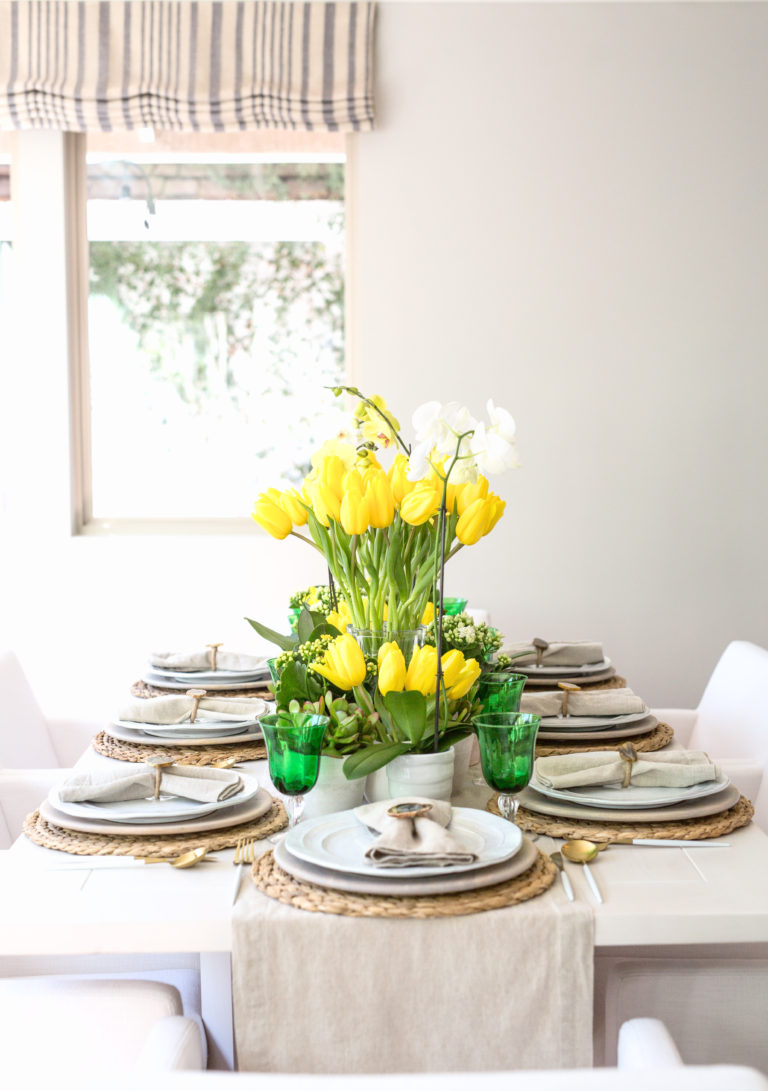 Yellow Tulip Table: A Spring Season Garden Dream