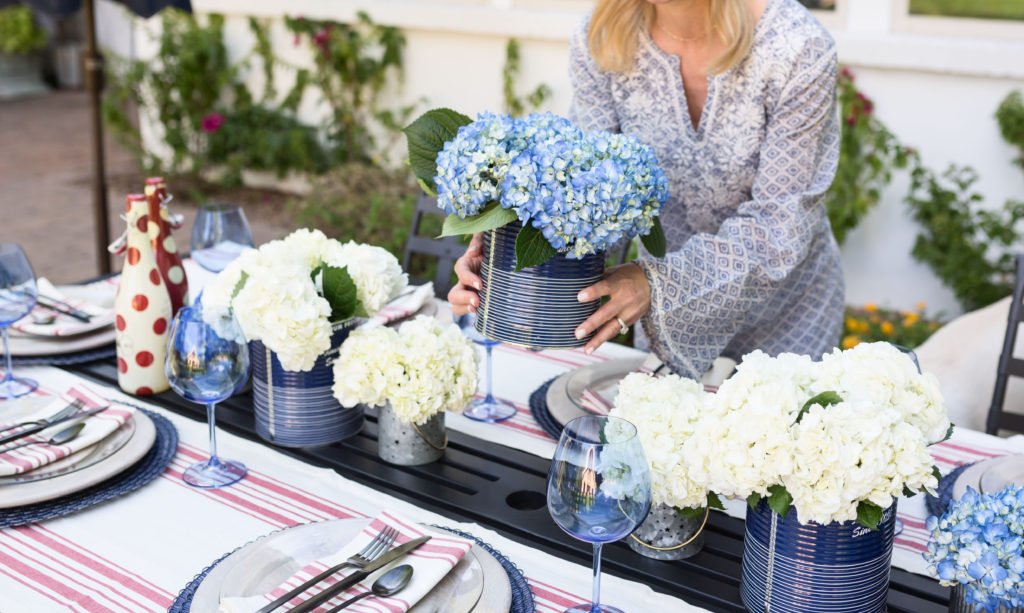 blue and white florals