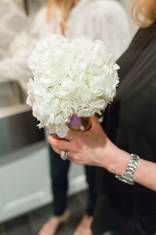 white hydrangeas