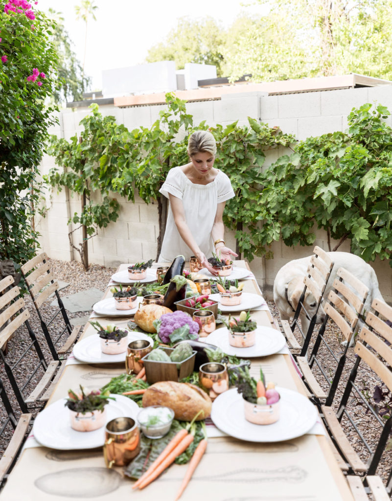 farmer's market inspired dinner tablescape