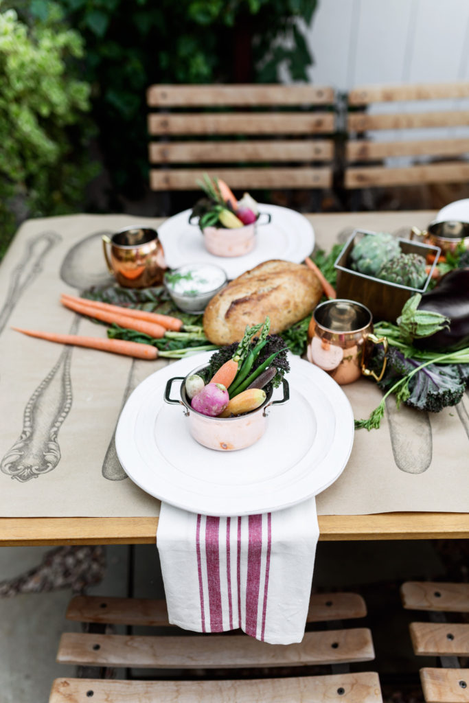 farmer's market dinner party vegetable plate