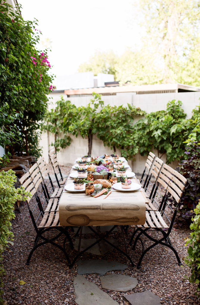 farmer's market outdoor table setting