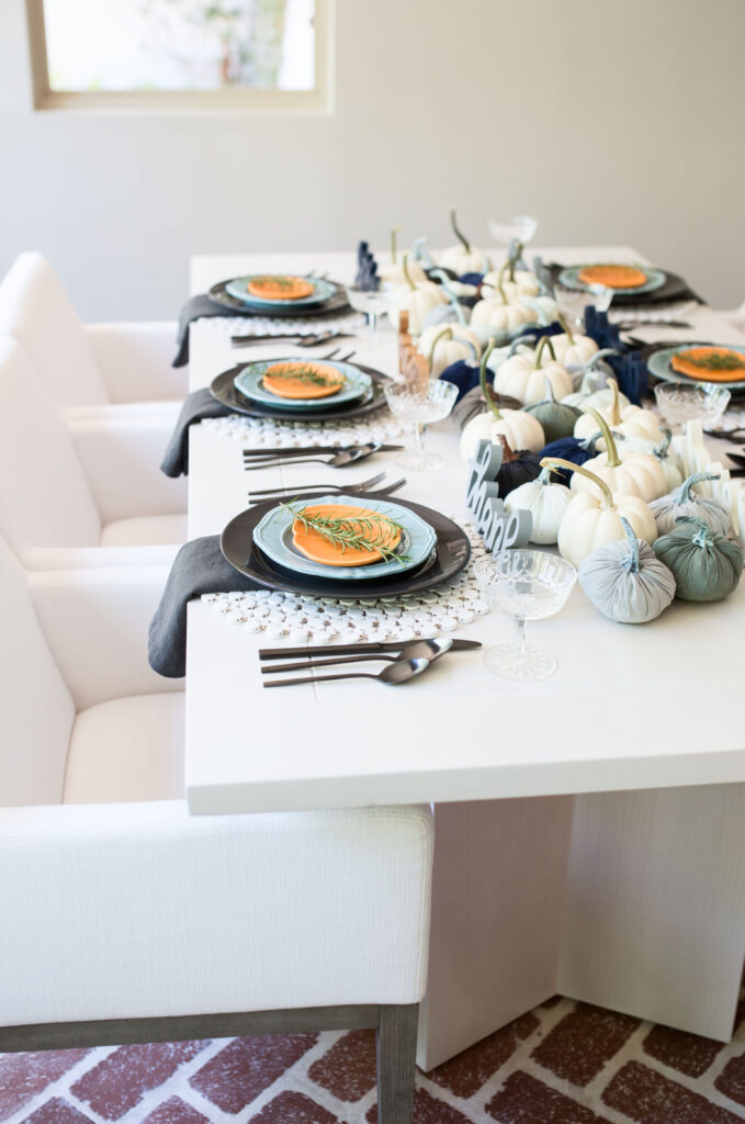 blue pumpkin table