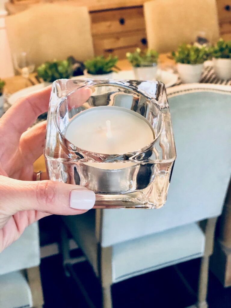 square glass votive