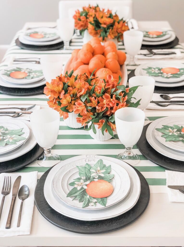 green and orange table 