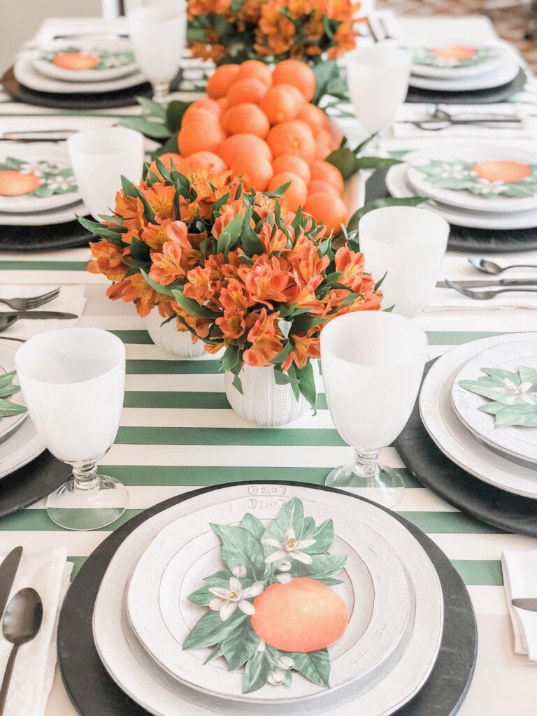 green and orange table