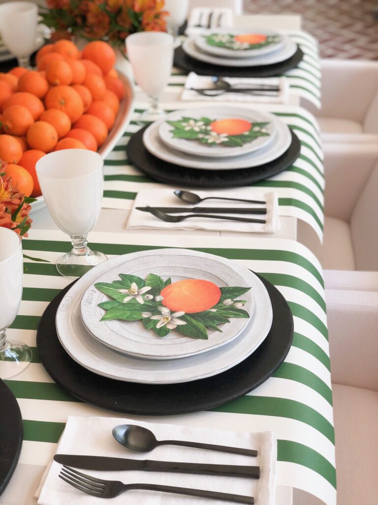 green and orange table