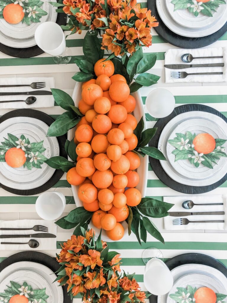 green and orange table