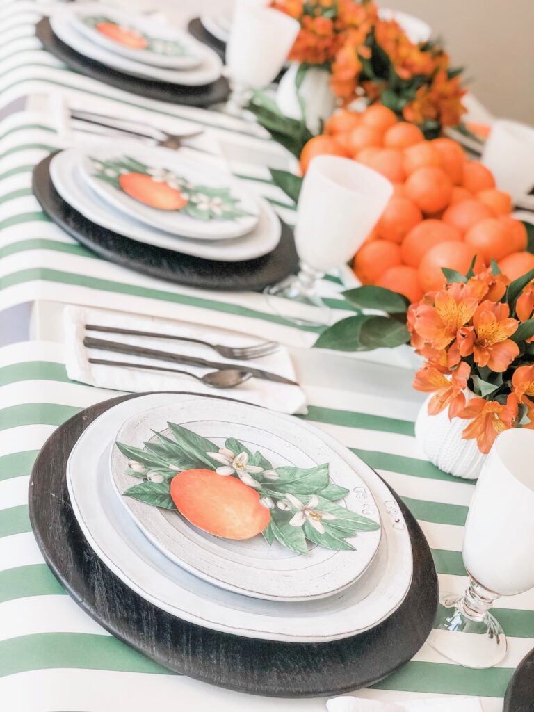 green and orange table