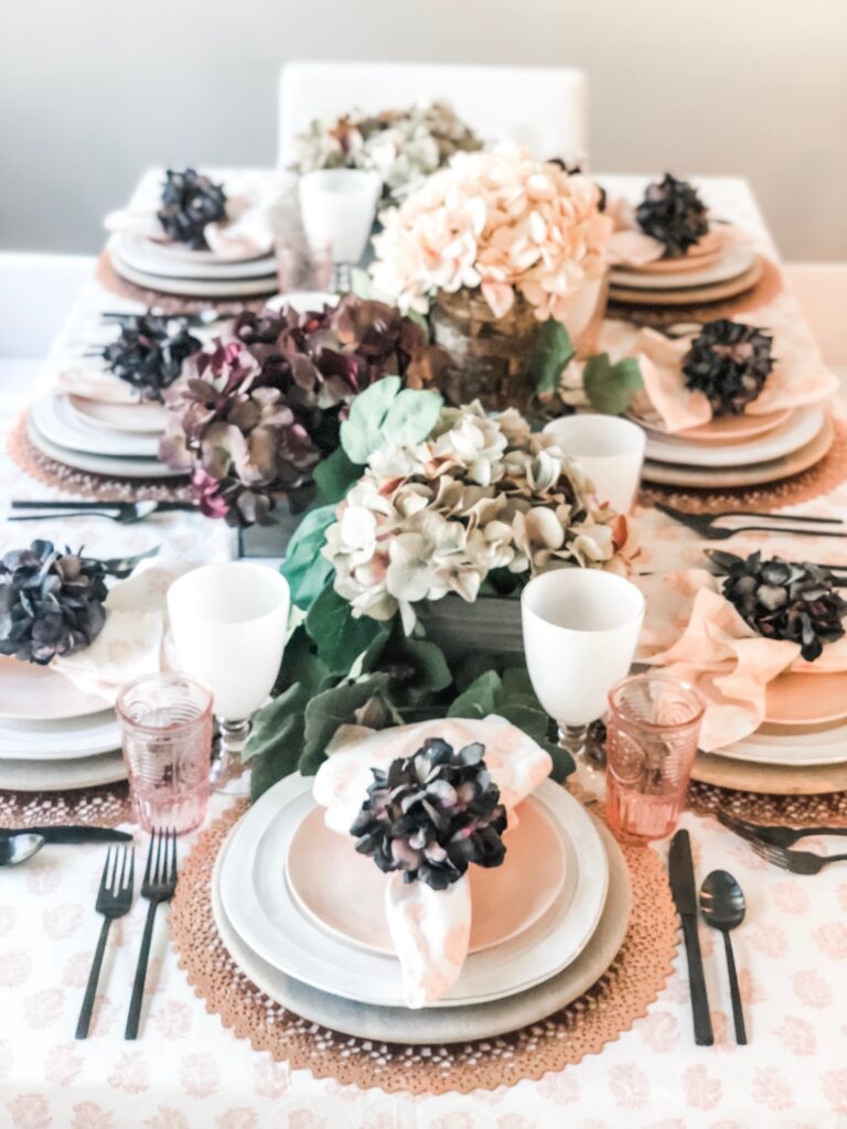 blush and eggplant table