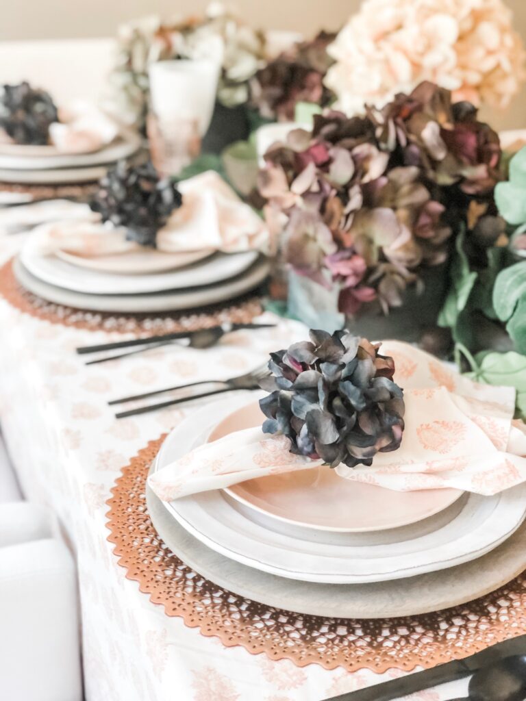 blush and eggplant table