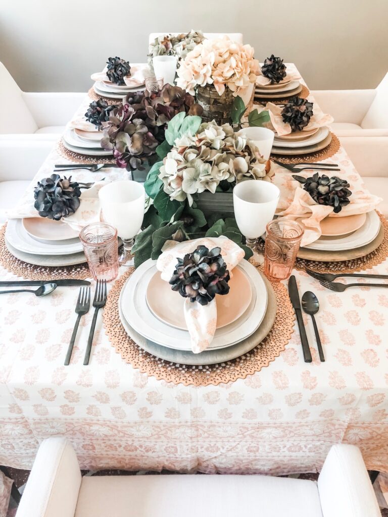 blush and eggplant table