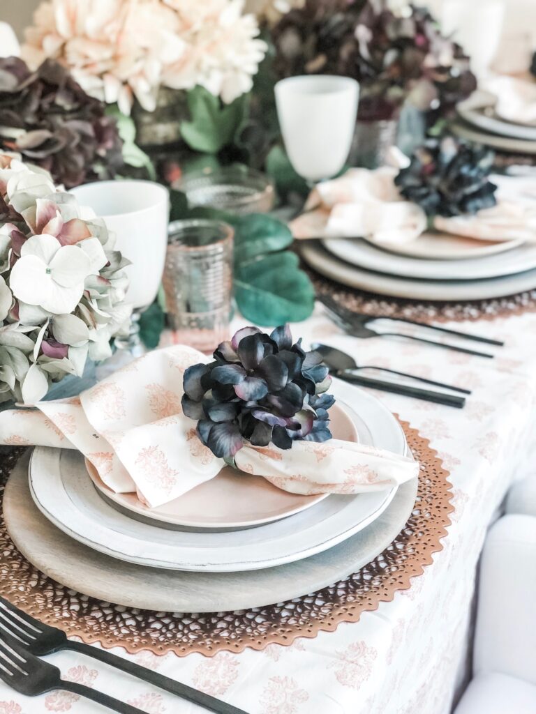 blush place setting