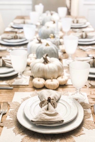 white fall table