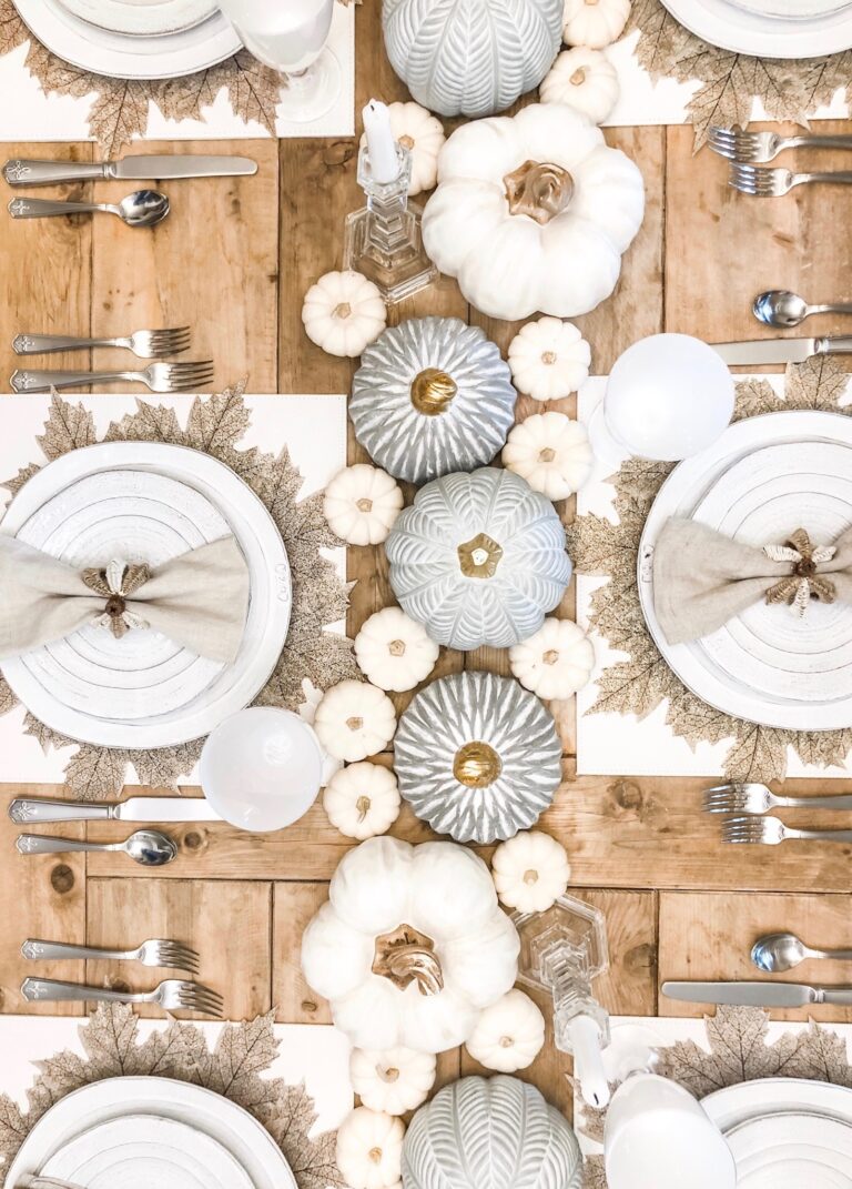 White Fall Table: Neutral Pumpkin Decor - to have + to host