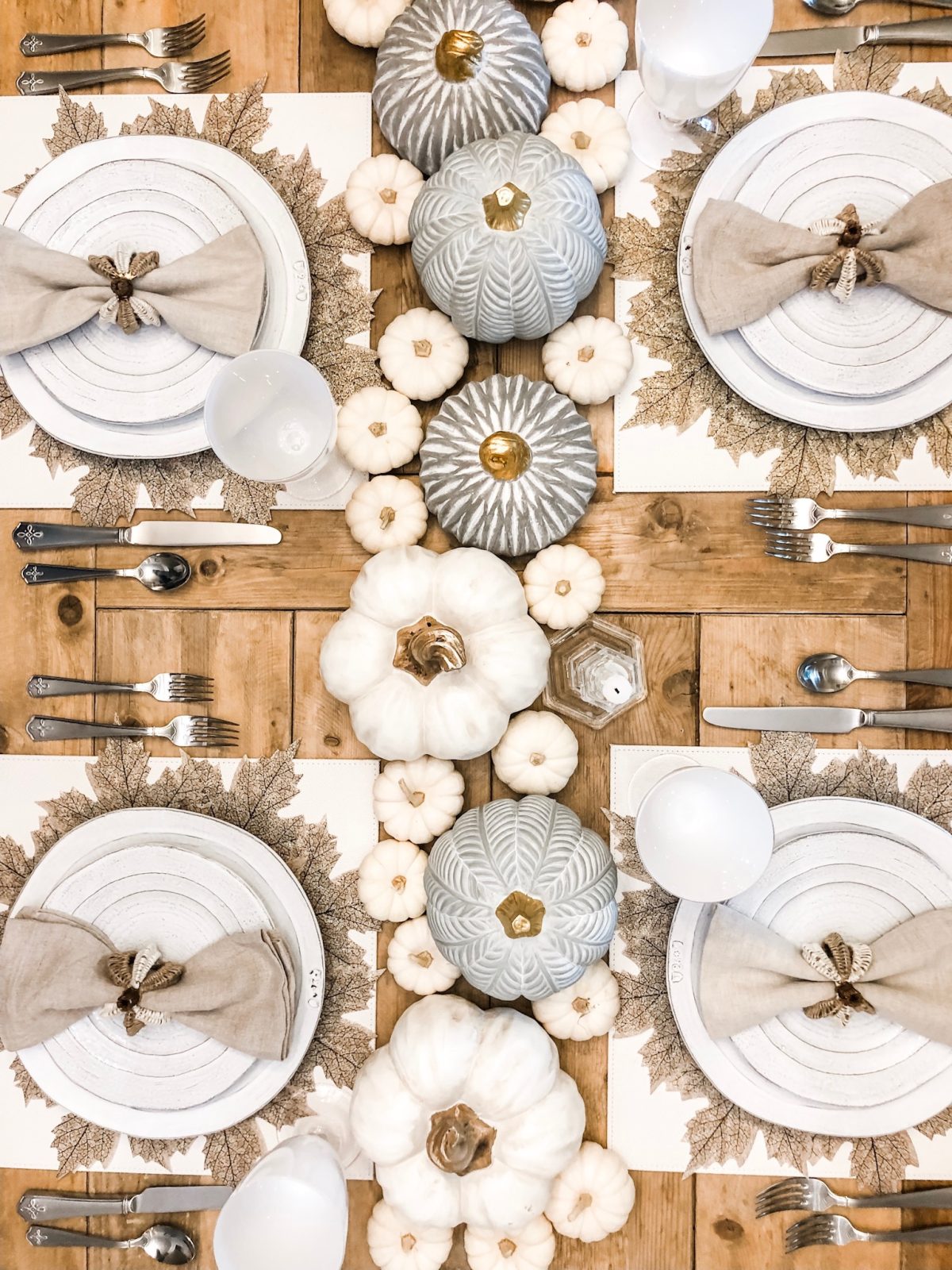 White Fall Table: Neutral Pumpkin Decor - to have + to host