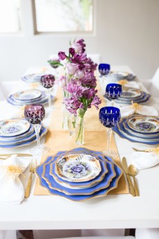 Purple Thanksgiving Table: Wheat Stalks and Glam