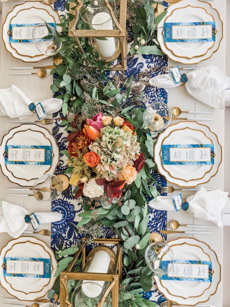 Winter Blue Table with Natural Agate Touches - to have + to host