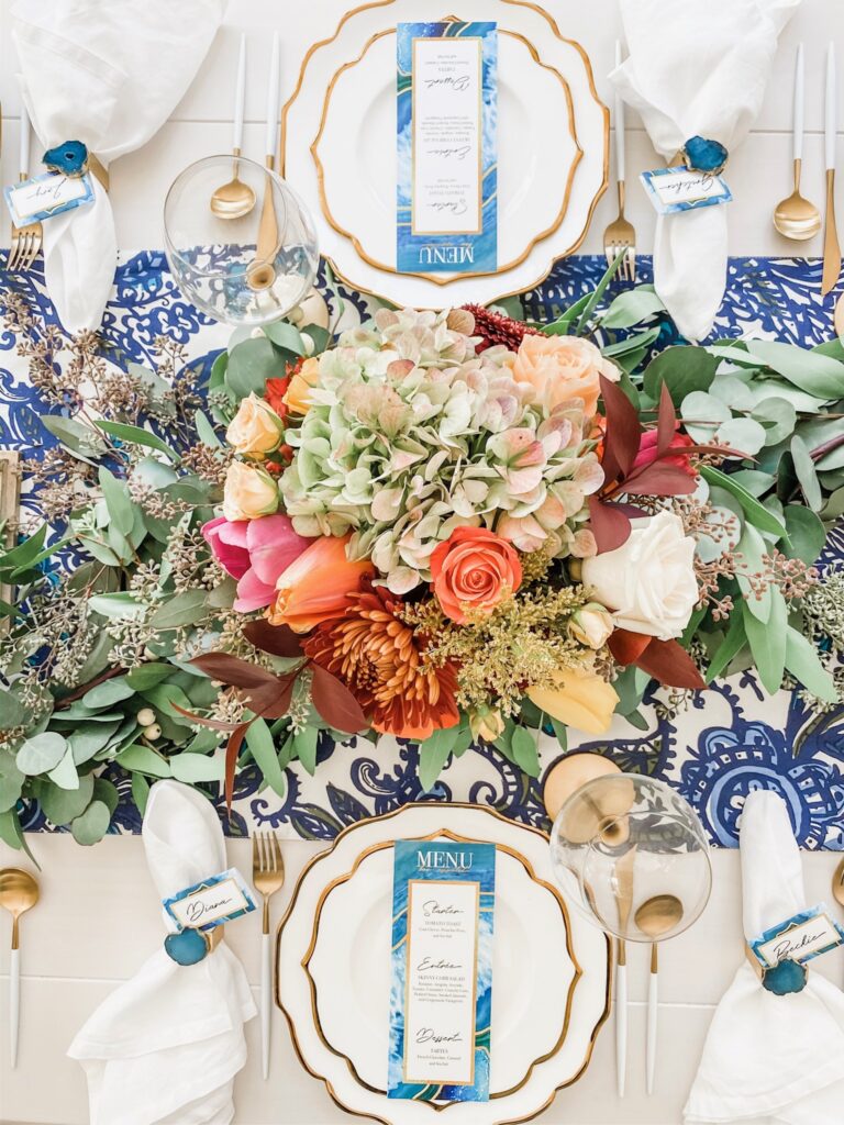 blue winter table