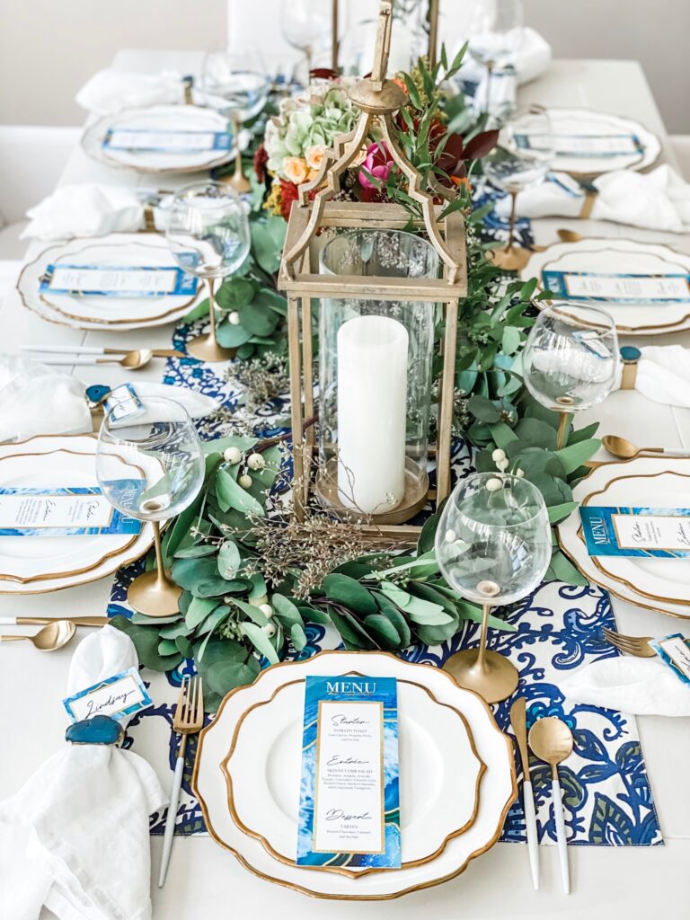 winter blue table