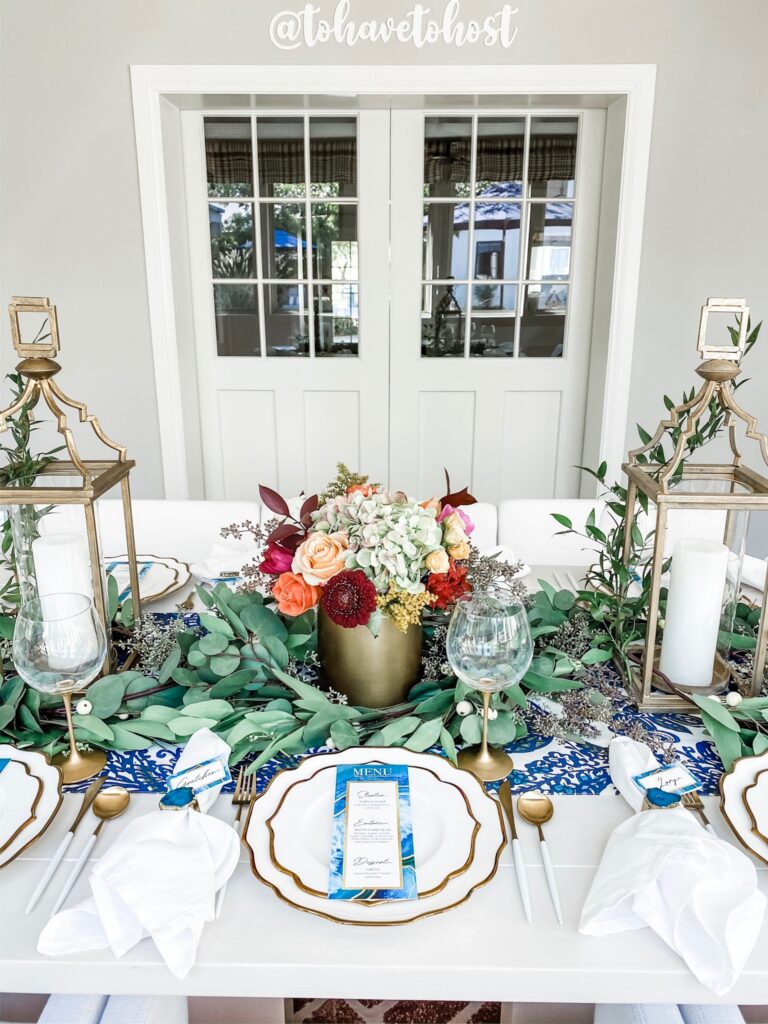 winter blue table