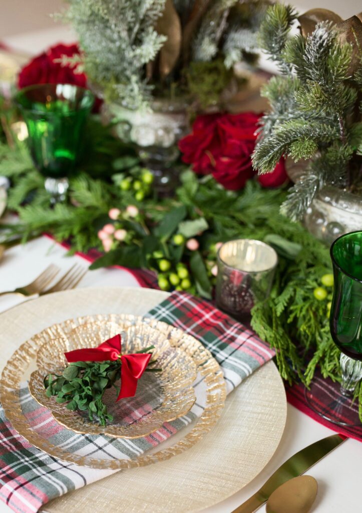 Ruby Red Glassware  Christmas table, Christmas tablescapes, Christmas  table settings