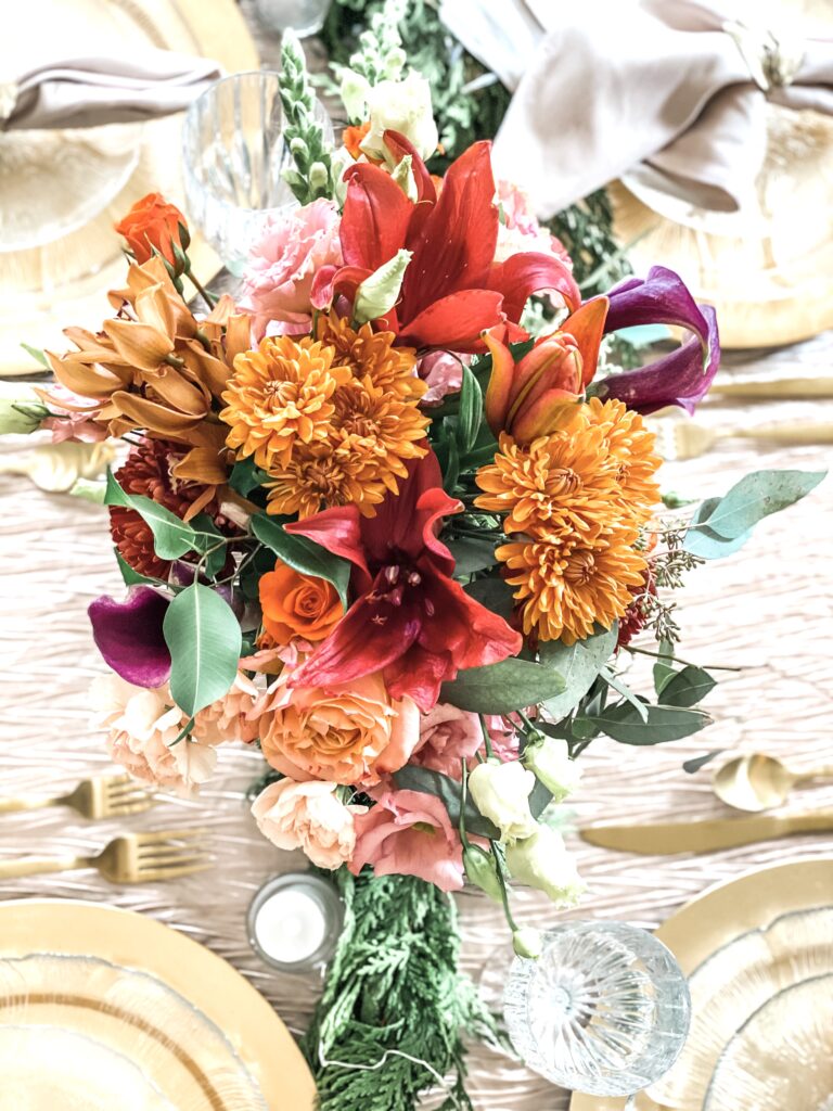 coral flower centerpiece