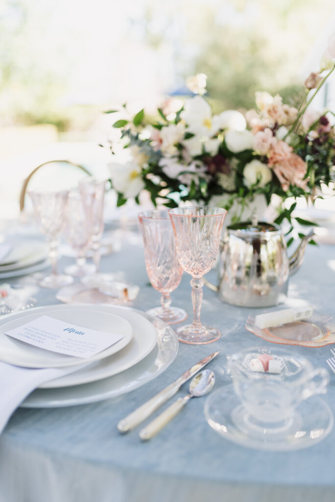 blue tablecloth