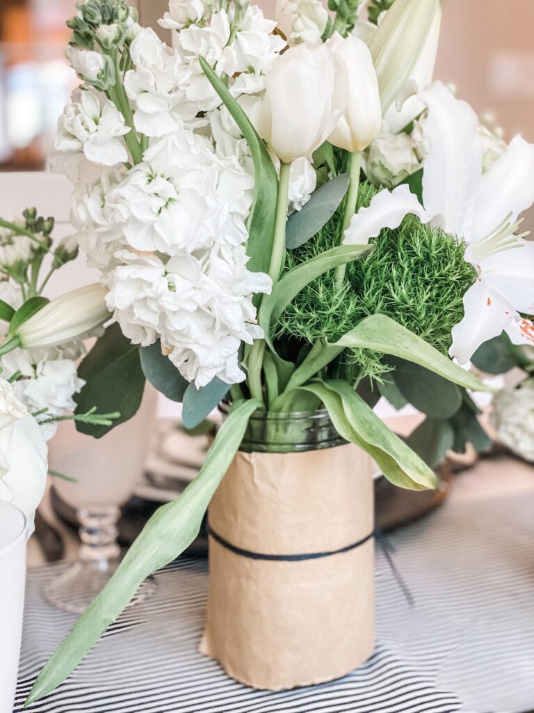 white flower centerpiece