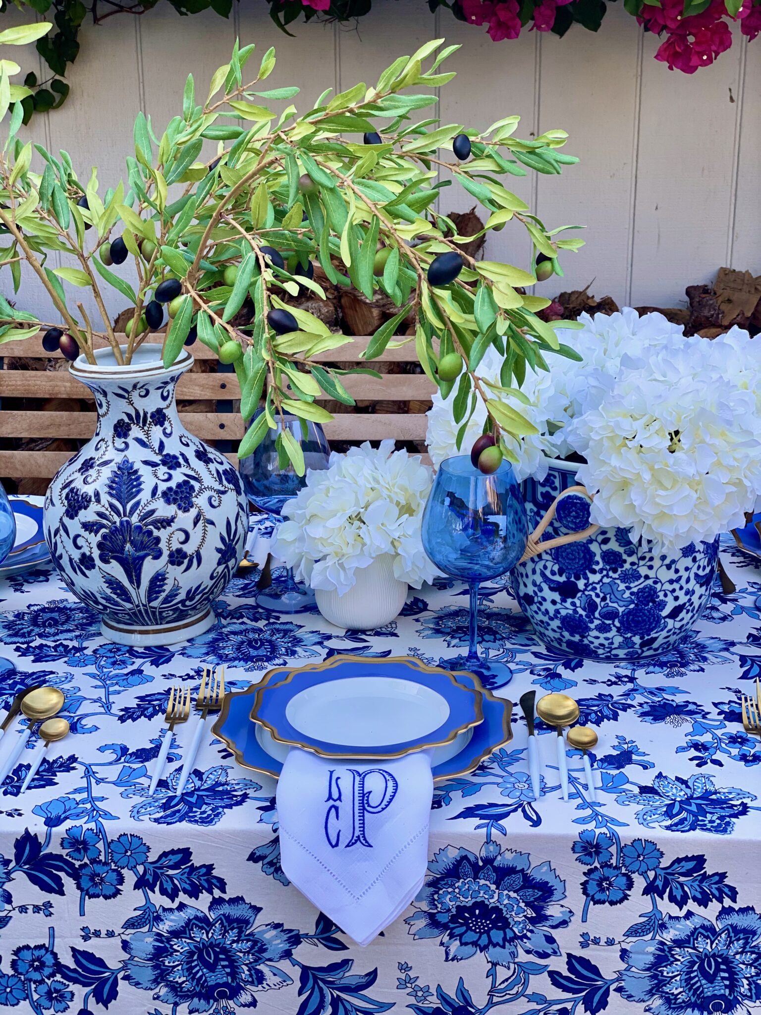 Blue and White Garden Dinner Party: Postponed - to have + to host