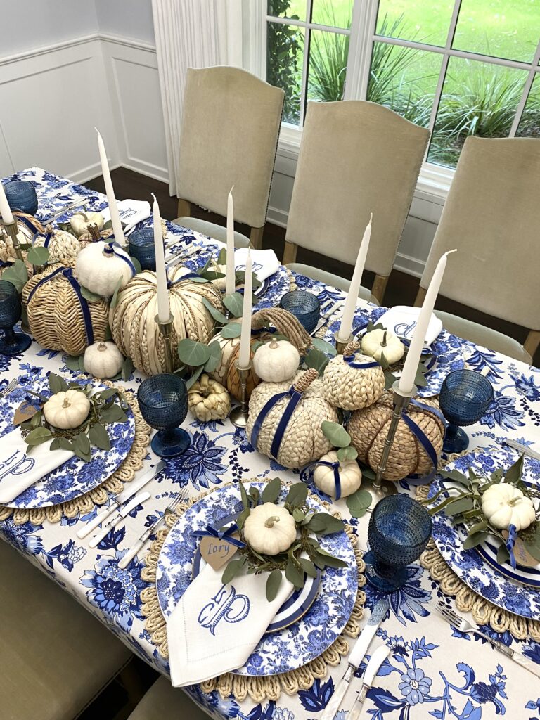 23+ Blue And White Thanksgiving Table