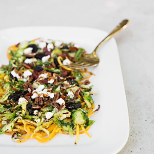 Roasted Brussel Sprout Salad with Maple Balsamic Glaze to have + to host