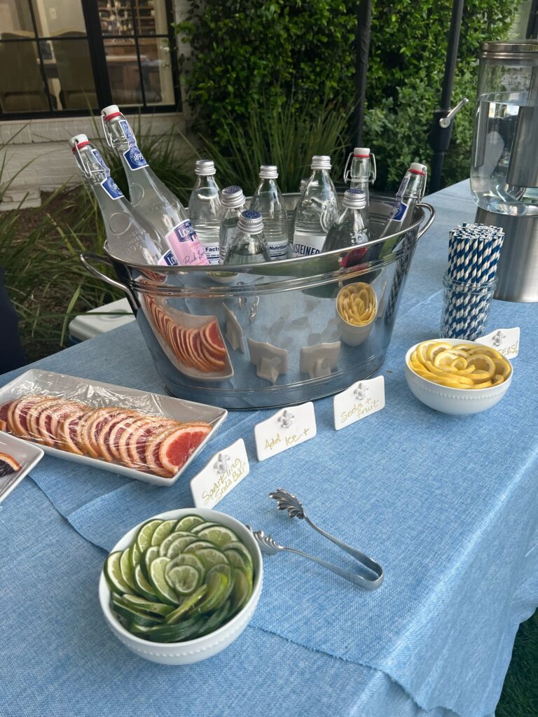 a large party is complete with a refreshment bar