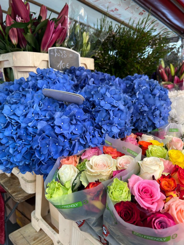 flowers and other fresh items at local French farmers markets